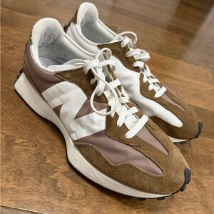 New Balance Men's Brown and White Suede & Nylon Sneakers